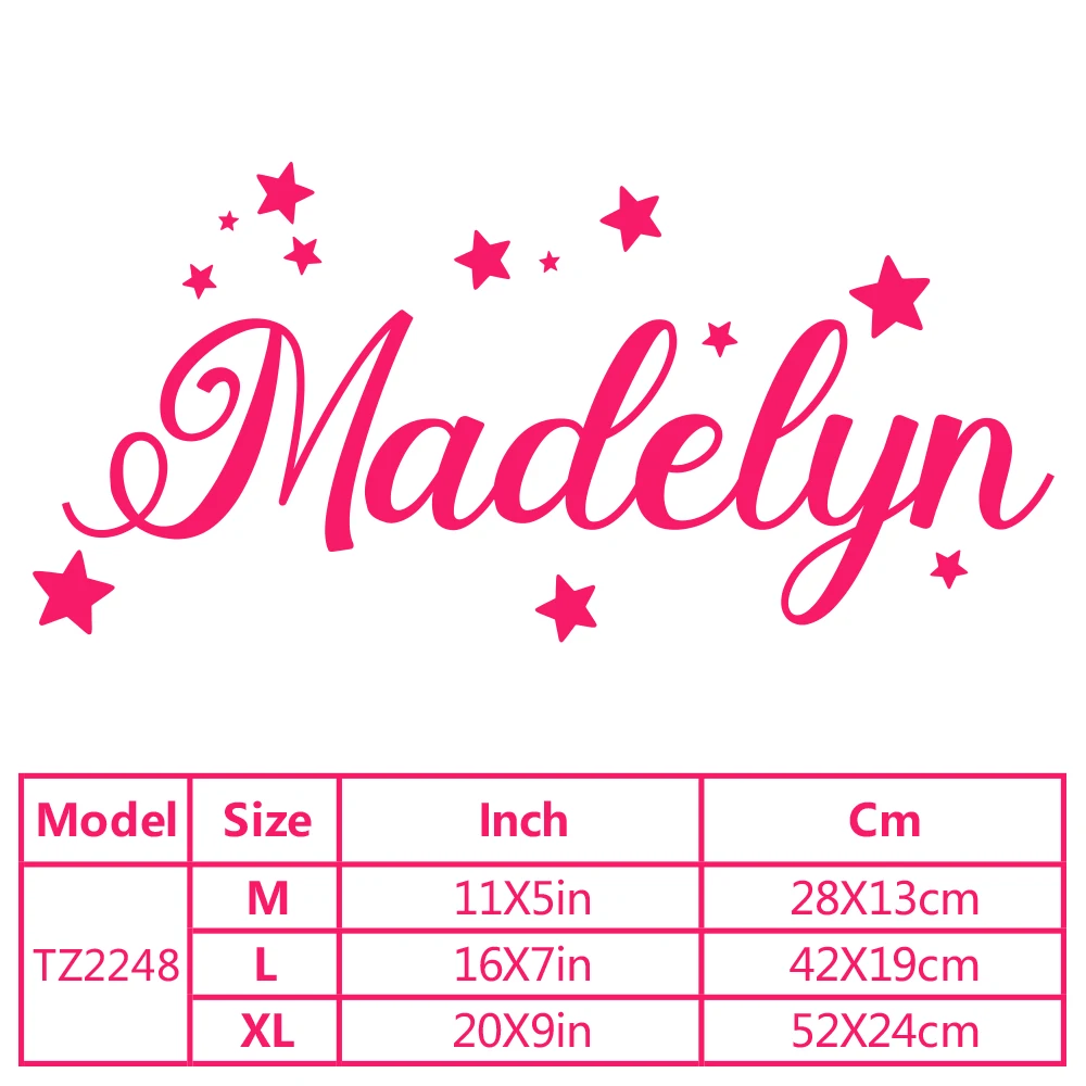 1pc Creative Personalize Custom Name Star Vinyl Self Adhesive Wallpaper For Bedroom Decoration Wall Art MURAL