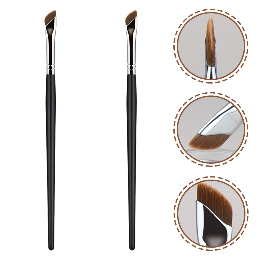 

2Pcs Angled Eyebrow Brush High Performance Brush Set Ideal for Eye Shadow Eyeliner Brow Fill Conceal Smudge Free