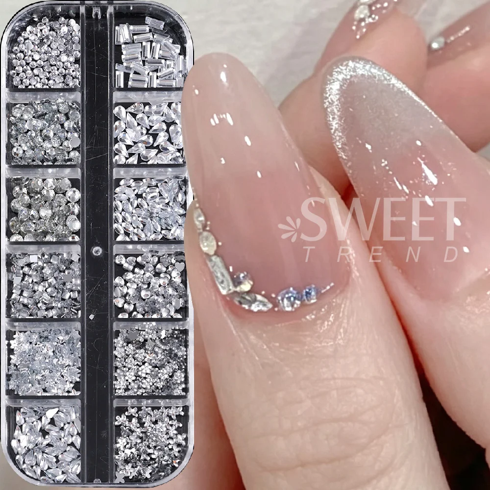 SWEET TREND-FlatBack Crystal Nail Rhinestones 3D Nail Art Decoration Gem Stones Materials Rhinestone for Manicure Accessories