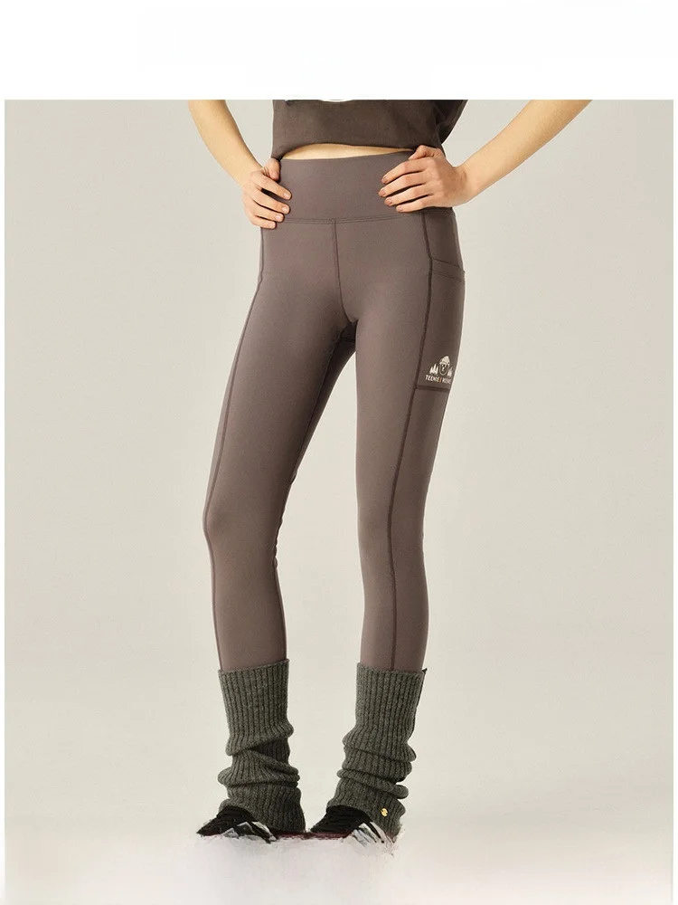 TeenieWeenie Bla High Elastic ark Skin Yoga Pants Women's Tight Fitting Long Bot Commute Sle l Waist Straight...