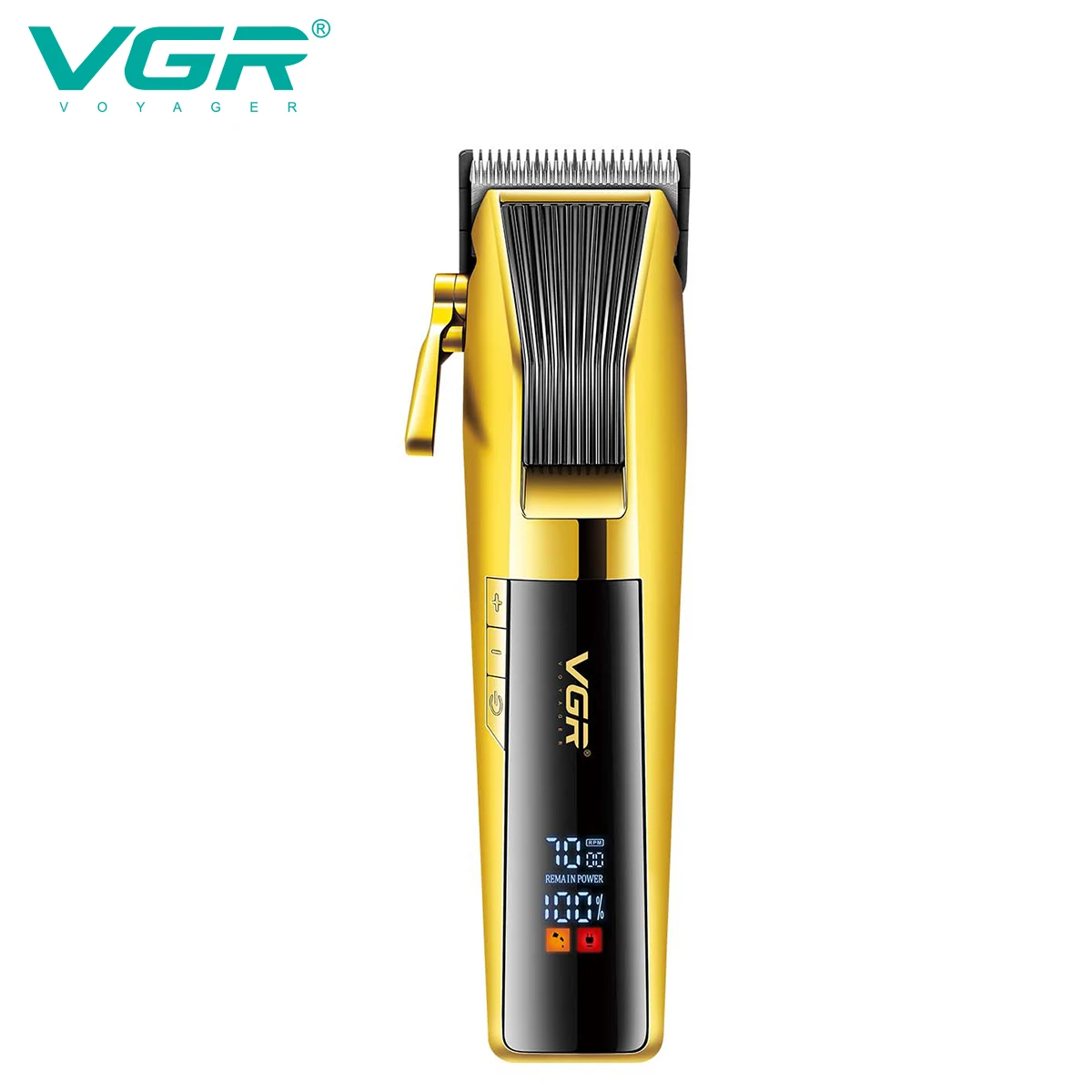 VGR 177 หัวน้ํามันแกะสลักไฟฟ้า PUSH Clipper USB ชาร์จผม Trimmer โลหะ LCD ไฟฟ้าปรับผม Clipper