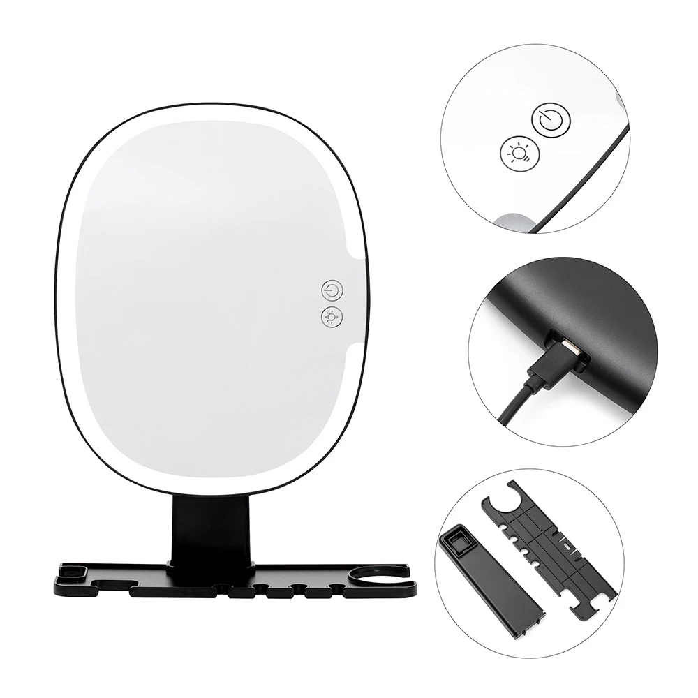 Specchio da doccia a LED senza nebbia per rasatura con supporto per rasoio, specchio da bagno rimovibile a prova di ruggine con aspirazione per doccia a specchio senza nebbia