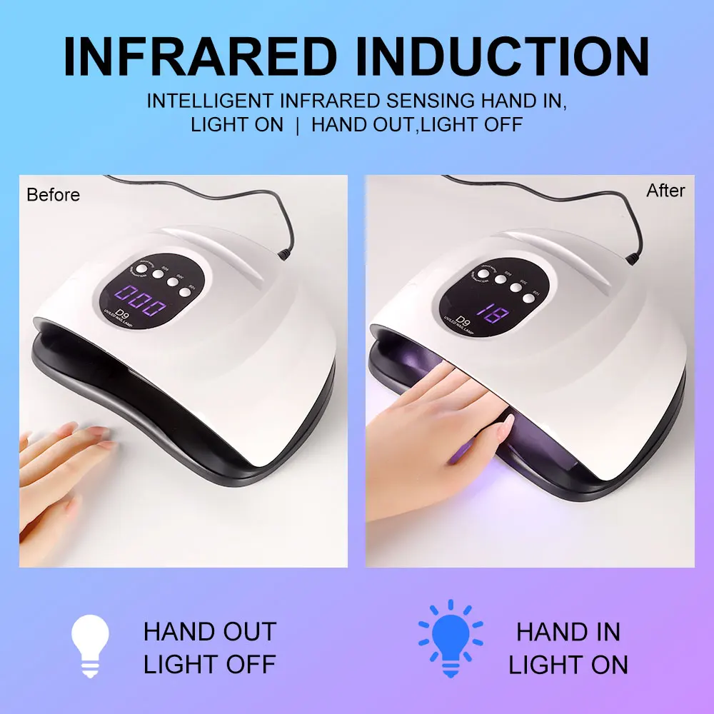 LED/UV Nail Art fototherapielamp met 57 LEDS Sneldrogend nagellicht hebben 3 timermodi LCD-scherm voor manicure salon en thuis