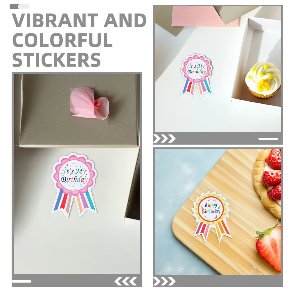 200Pcs Birthday Sticker For Birthday Party Games Scrapbook Happy Badge Stickers Self Adhesive Scrapbooking