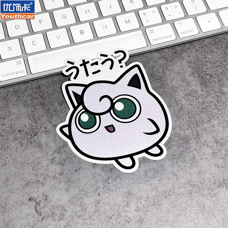 Pegatina de dibujos animados de Pokémon para coche, bonita semilla de rana Kada Duck Fat Ding, cubierta para rascar el cuerpo, pegatina decorativa para coche