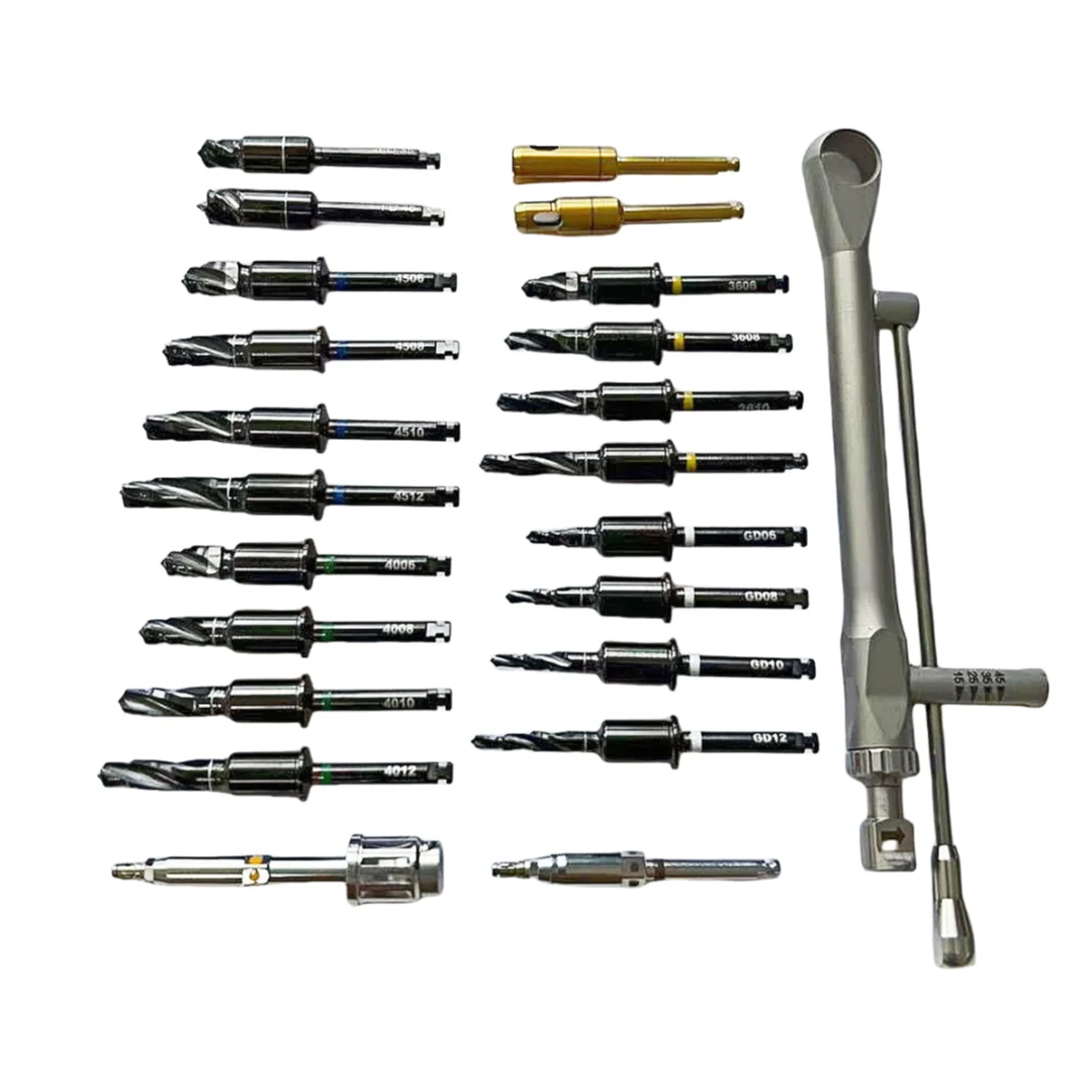 

Teeth Guided Tool Guide Full Kit Digital Implant Planning Drills Tissue Punch Fixture Adaptor Final Drill