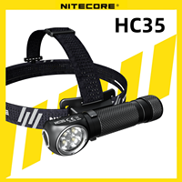 Nitecore HC35 work light Headlamp metal headlight running hunting headlamp camping Spotlight powerful flashlight Fishing