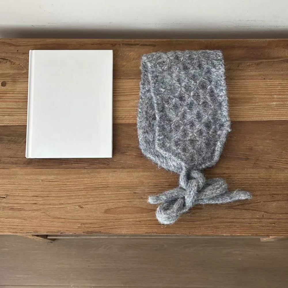 Versatile Ins Style Earmuff Solid Color Knitted Ear Tips Pineapple Pattern Warm Bomber Hats Autumn Winter