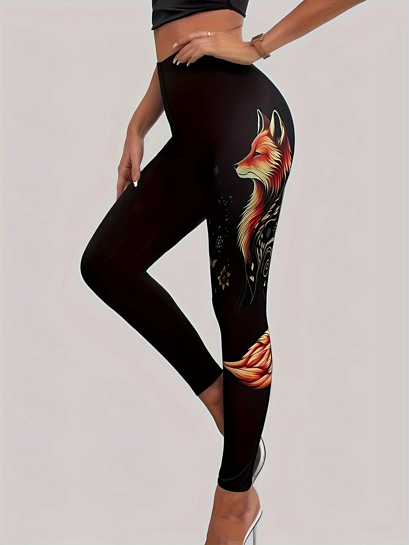 Women's Sports Animal Printed Leggings Elastic Pants Casual And Comfortable Tight Pants