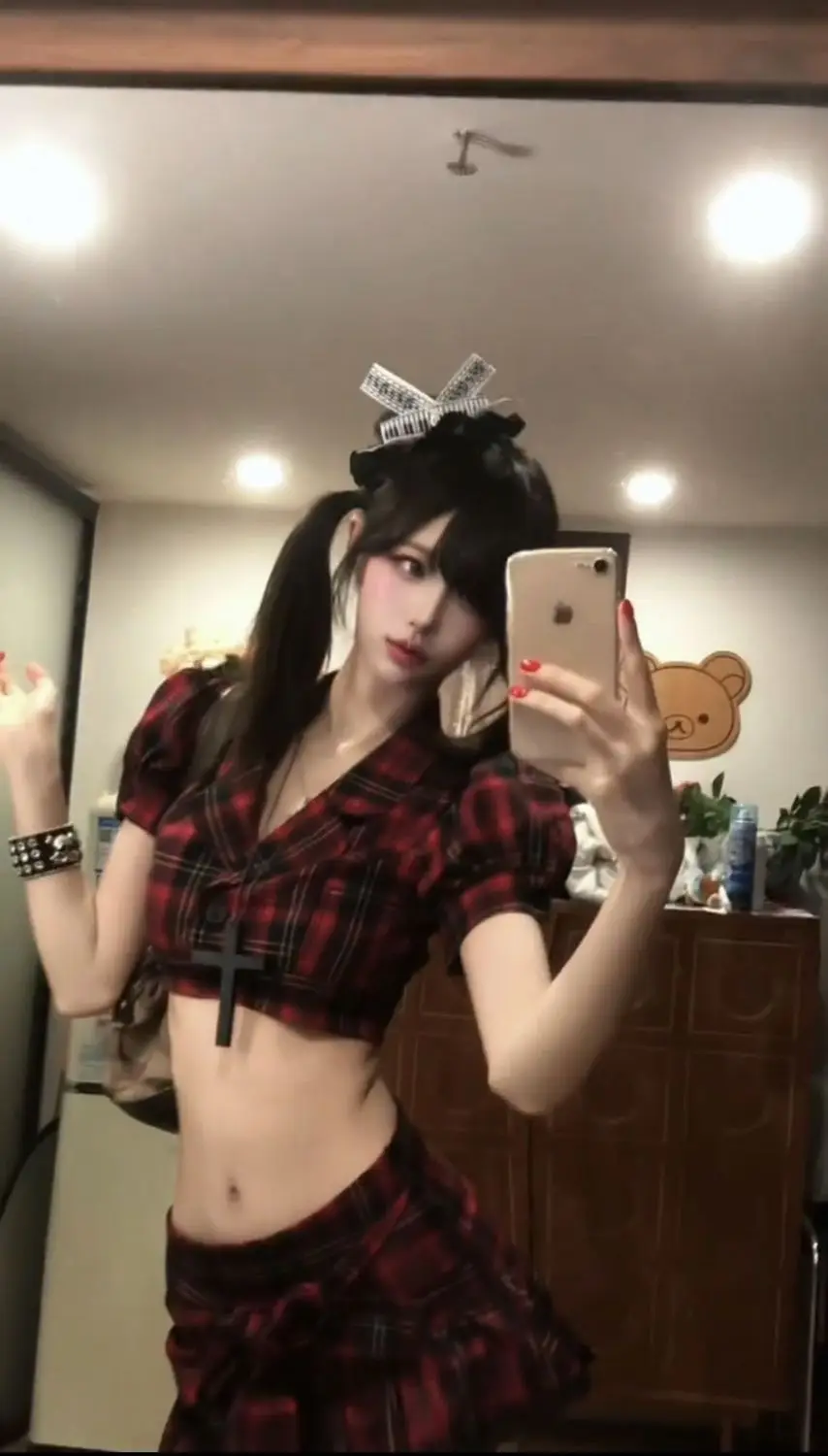 Y2K Goth Punk Plaid 2 Piece Set Women Subculture Cropped Lapel Top Low Waist Pleated Mini Skirt Slim Fit Sexy Party Outfit 2026 - view 3