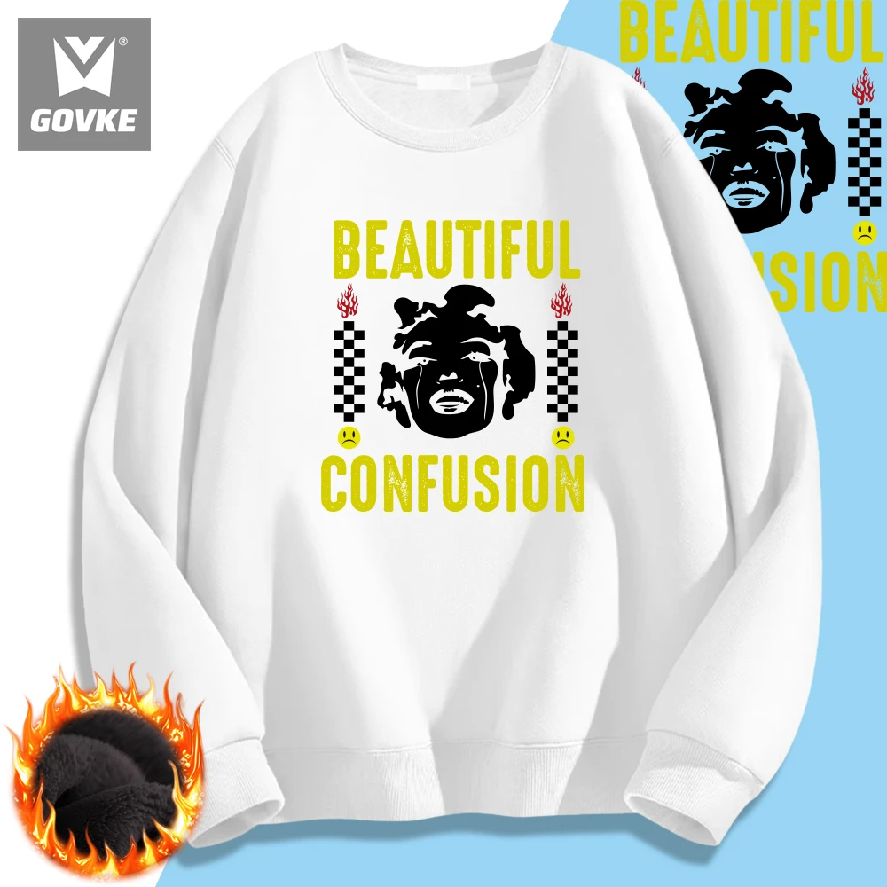 Beautiful Confusion Young & Cool Graphic Trend Brand Man's Clothes Printed Men's Hoodless New Style Style Hoodless Sweatshirts