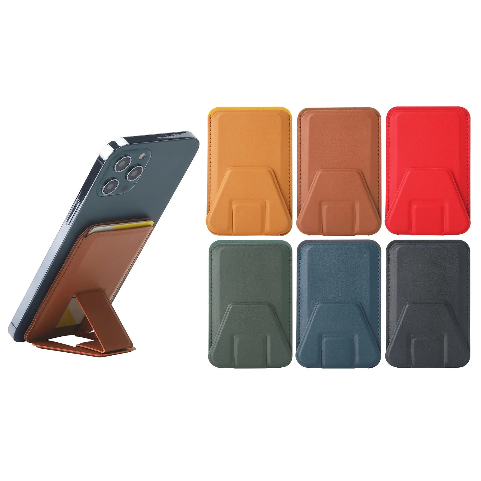 숨기기 스탠드 케이스가있는 자기 가죽 지갑 Apple IPhone 15 14 13 Pro Max Mag 안전 파우치 카드 홀더 포켓 커버 용 Magsafe