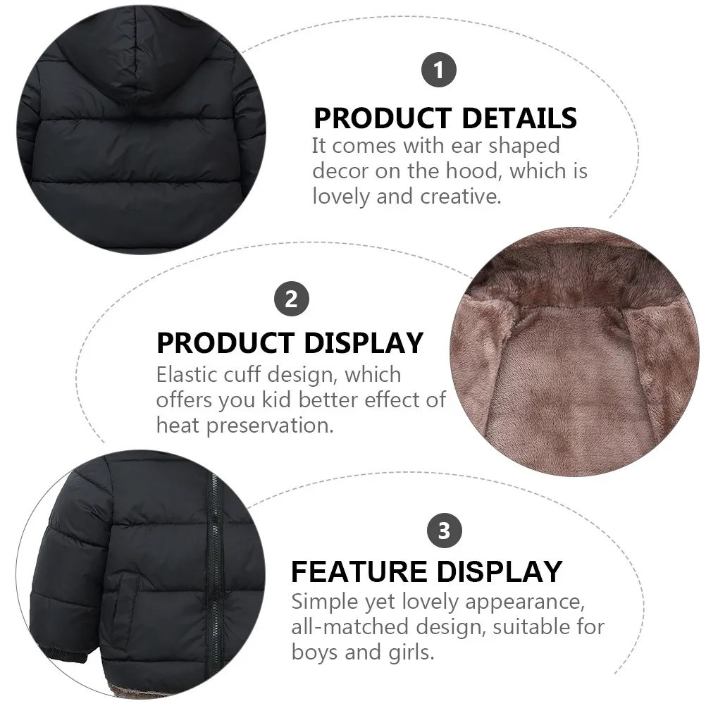 

1 шт. Детская теплая пуховая куртка с капюшоном, зимняя стеганая верхняя одежда для мальчиков и девочек, хлопковая одежда для школы и путешествий