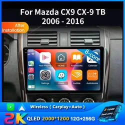 Android 15 Carplay Auto For Mazda CX9 CX-9 TB 2006 2007 2008 2009 2010 2016 Car Radio Multimedia Player Video Stereo WIFI+4G DSP