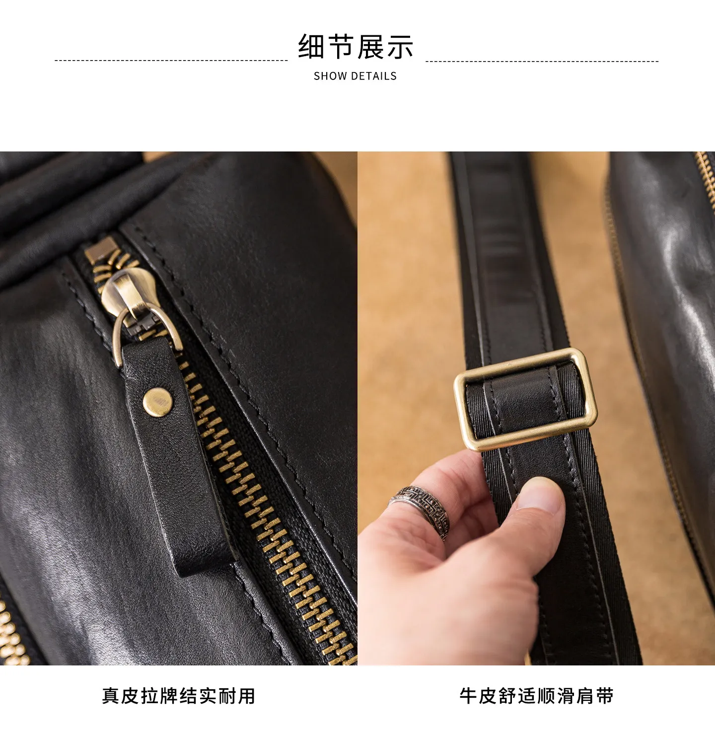 PNDME-Organizer handgefertigte Vintage-Umhängetasche aus echtem Leder für Herren, lässige Pendler-Luxus-Umhängetasche aus echtem Rindsleder. – Detail 12