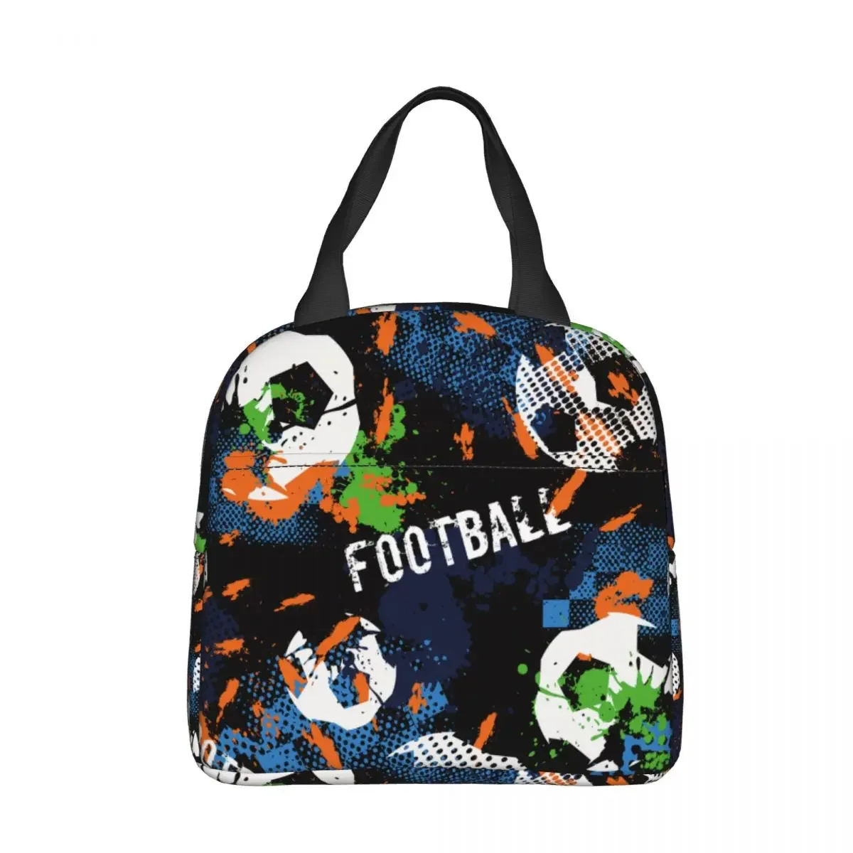 Cartoon Soccer Ball Football Insulated Lunch Bag Thermal Bag Meal Container Portable Tote Lunch Box Food Storage Bags Beach