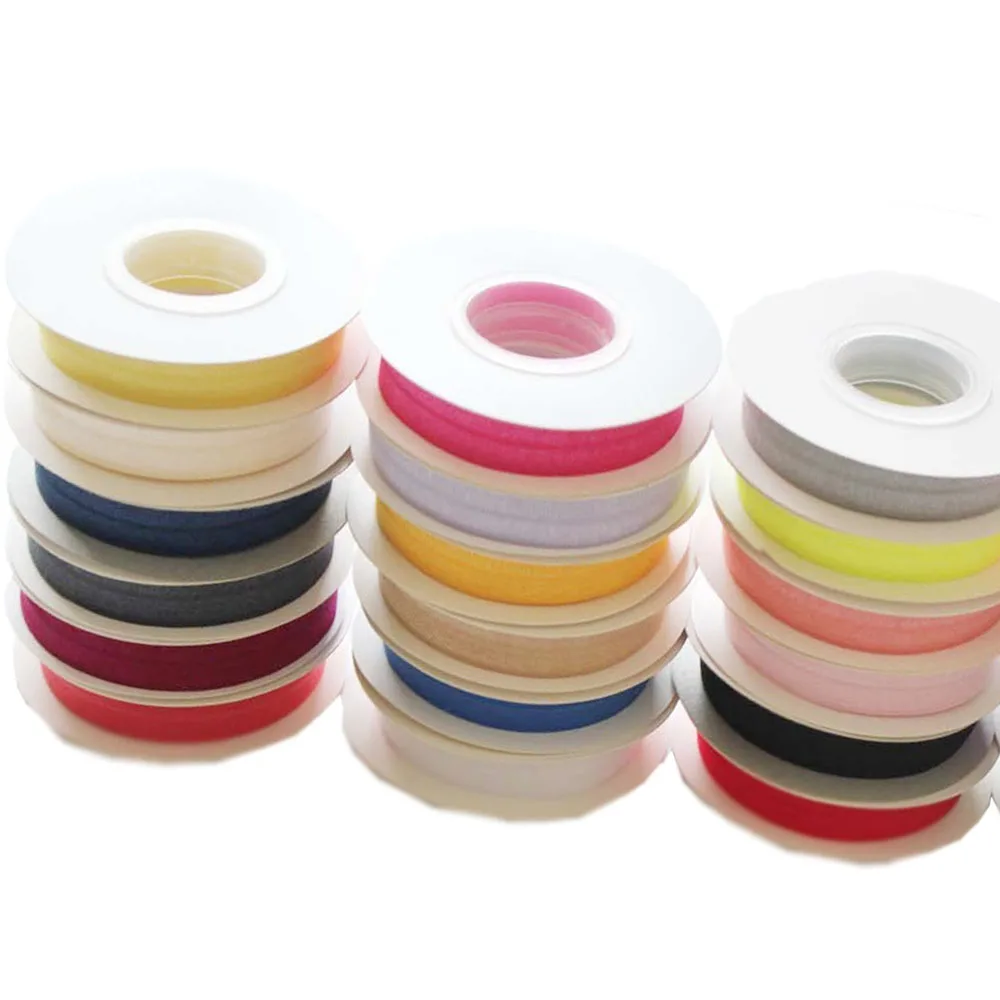 

Colorful 15mm Solid Matte Non-Shiny FOE Fold Over Elastics Spandex Bands Headband Dress Sewing Trim 5yards