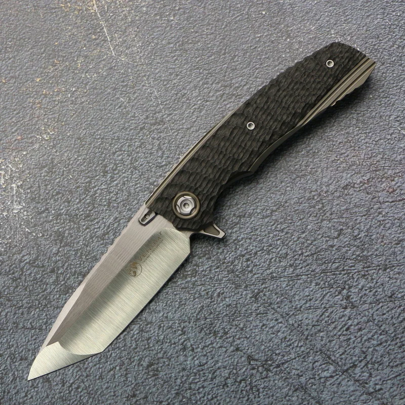 VENOM-cuchillo plegable Python T, hoja S30V de titanio + CF, mango 3D, tácticas, supervivencia, acampada al aire libre, caza, pesca, herramientas EDC de bolsillo