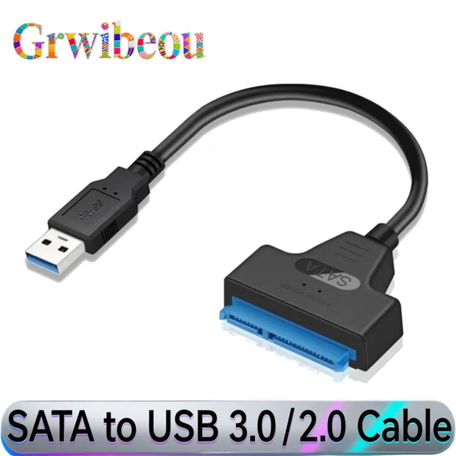 

НОВЫЙ кабель SATA-USB 3.0/2.0 на 6 Гбит/с для 2,5-дюймового внешнего жесткого диска SSD SATA 3 22-контактный адаптер USB-шнур Sata III