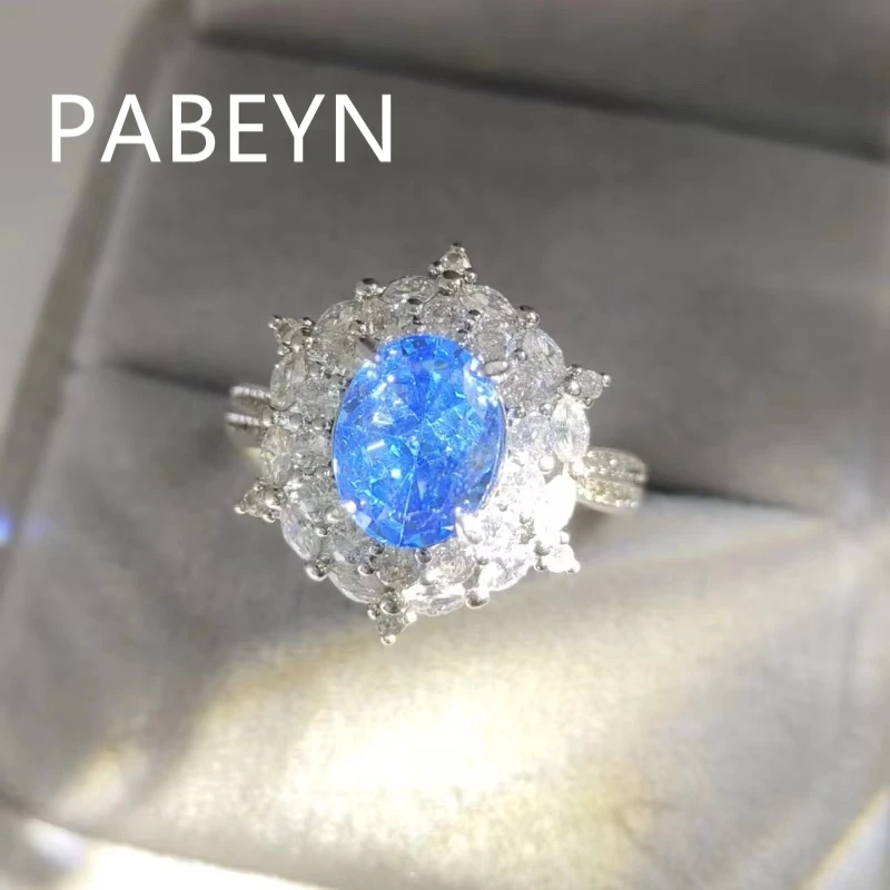 925 Sterling Silver Fashion Ice Flower Cut Zircon Flower Bag Ring Birthday Anniversary Gift Ladies Elegant Jewelry