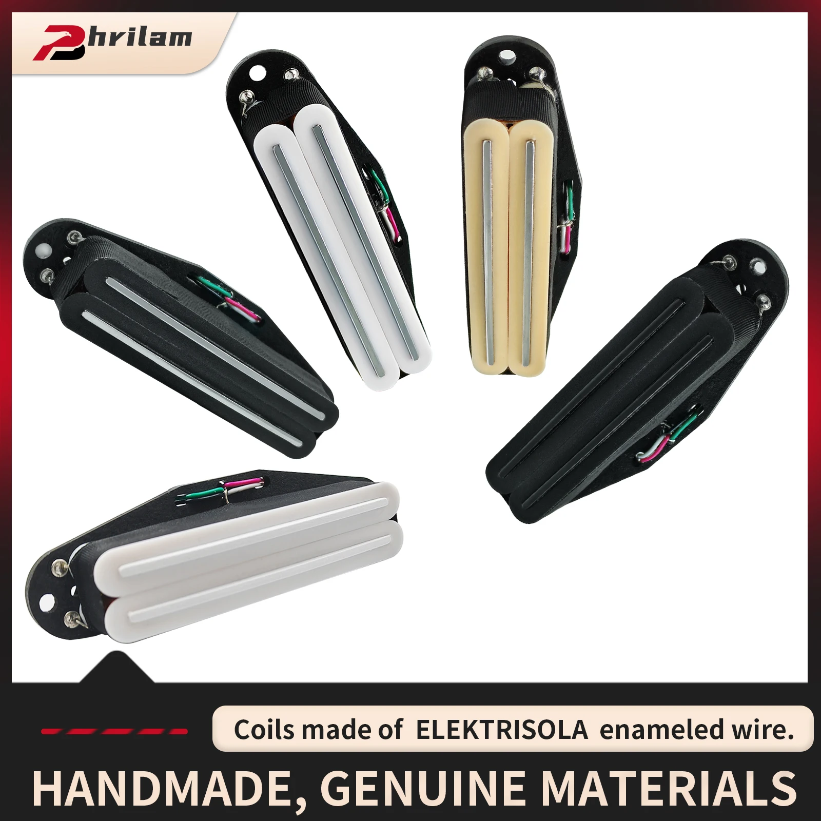 Phrilam pro st alnico5 dupla bobina única tamanho mini captador humbucker super distorção para guitarra elétrica estilo st 5 cores