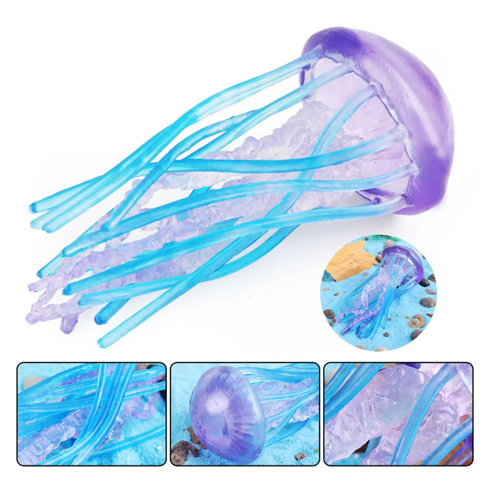 Lifelike Marine Animal Figure Toys Simulation Jellyfish Model Toy Party Favor Kids Play Toys for Collection Kids Adults Gifts