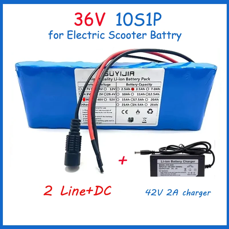 36V Electric Scooter Battery Pack 18650 Real Capacity 10S1P 3500mAh M365 Electric Scooter Scooter Expansion Battery with BMS