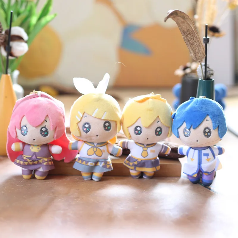 Anime 14CM VOOR Hatsune Miku Knuffel KAITO MEIKO Luka Kagamine Rin Len Figuur Gevulde Pop Kawaii Q Versie sleutelhanger Tas Pendan