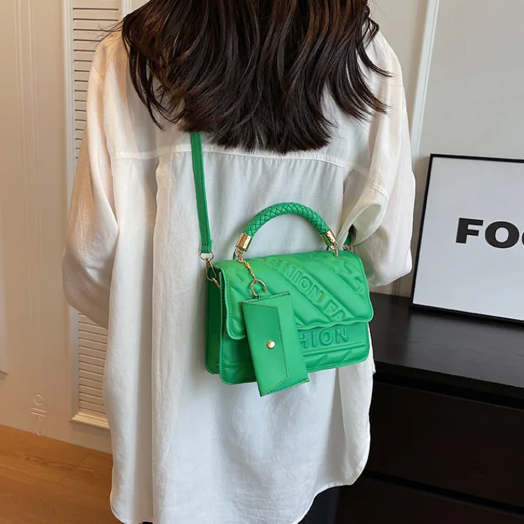 

1 шт. модные стеганые сумки с регулируемым ремешком, стильный черный женский кошелек на плечо с мини-мешочком для монет, кошелек через плечо