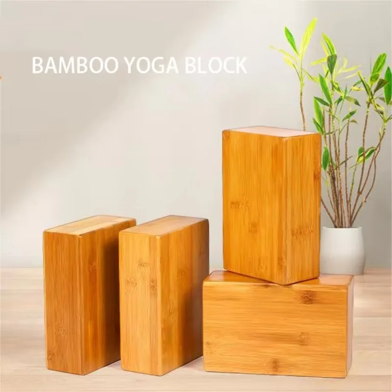 YTYIN Wholesale Quality Anti Slip Handstand Gymnastics Training Brick Natural Bamboo Recycle Yoga BlockS Solid Wood Pilates Bric
