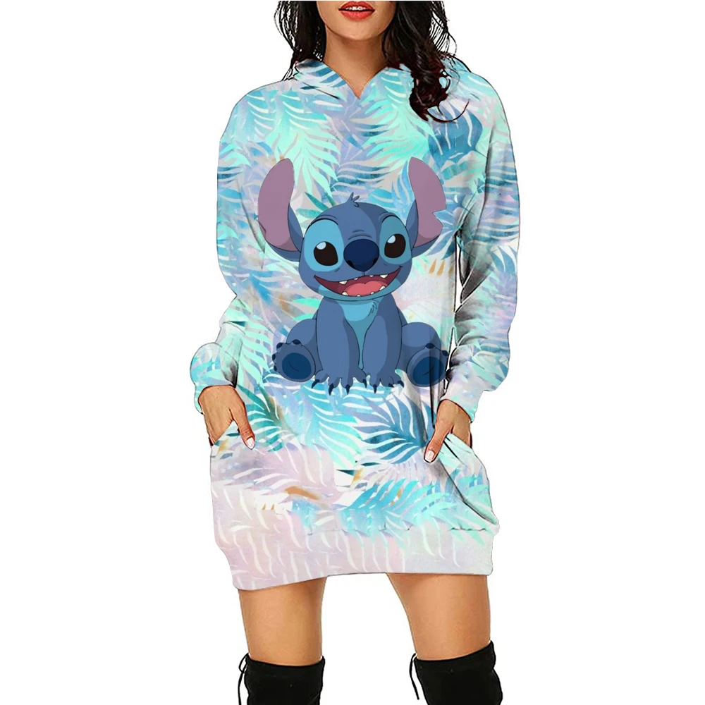 

Disney Elegant Women's Hoodie Dress Sweater Dress Mini Hoodie Women's Dress Long Sleeve Women's Party 2024 Kawaii Y2k Ball