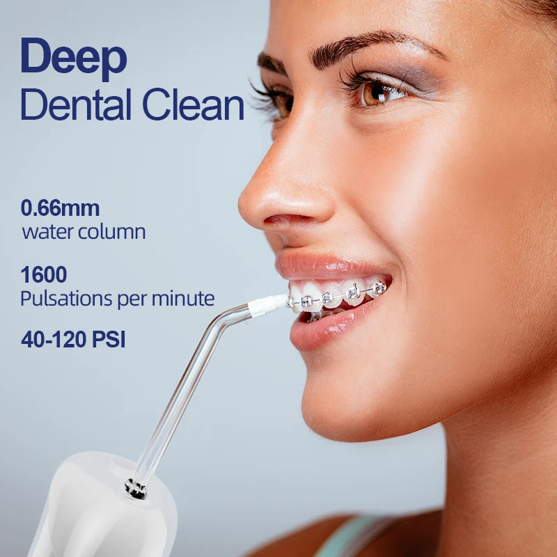 STLF 8 Mode 400ml Pembersih Gigi Isi Ulang Tanpa Kabel Waterflosser Irrigator Dengan Layar Digital LED