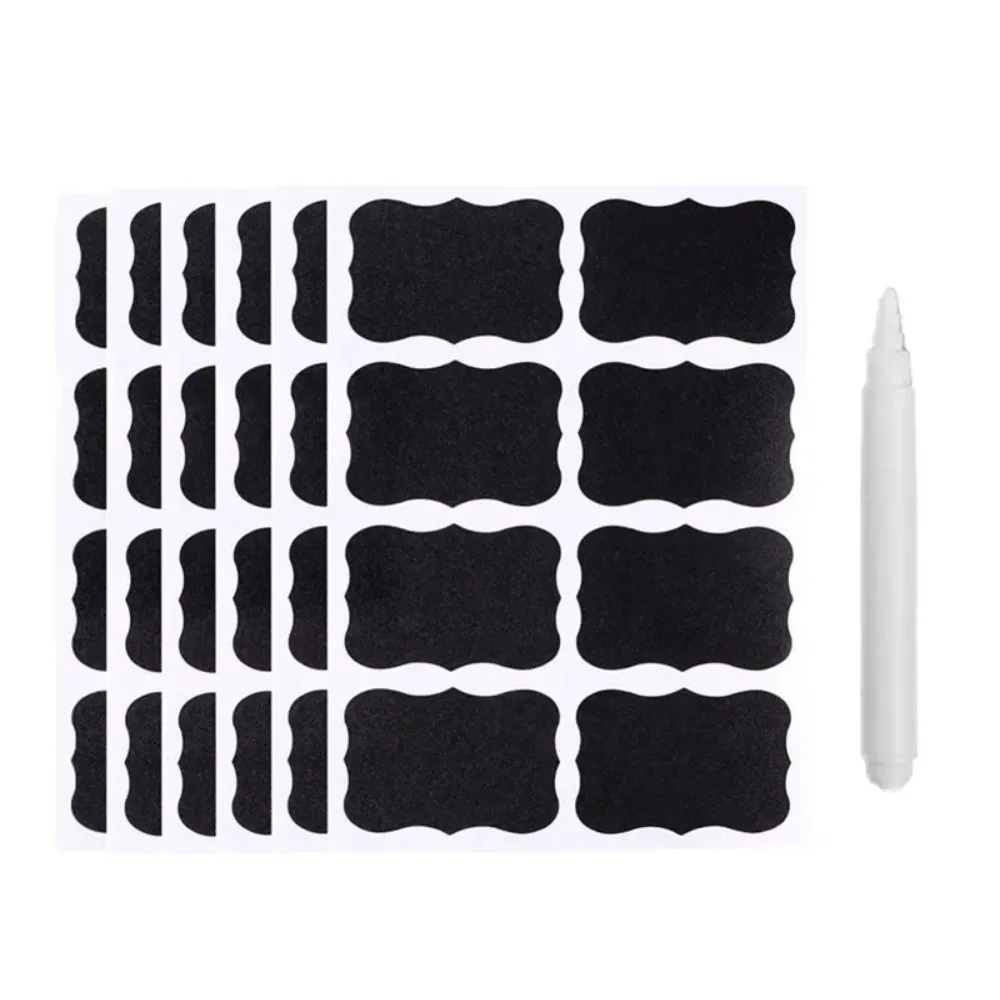 48pcs Blackboard Stickers Waterproof Chalkboard Kitchen Spice Label Sticker Home Jars Bottles Tags Labels White Marker