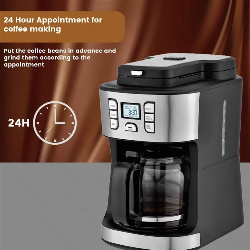 2026 Fully automatic drip coffee machine with automatic grinding function, reservation mode available