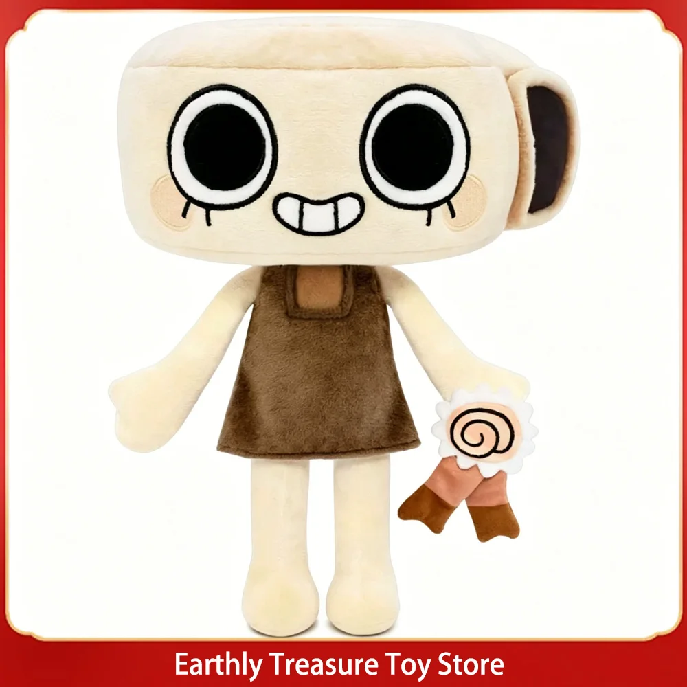 Cute Cartoon Square Head Stuffed Plush Doll Fluffy Plush Kawaii Smile Face Plush Figure Game Periphery Collectible Birthday Gift