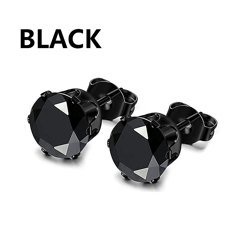 Black Punk Stainless Steel Hoop Earrings