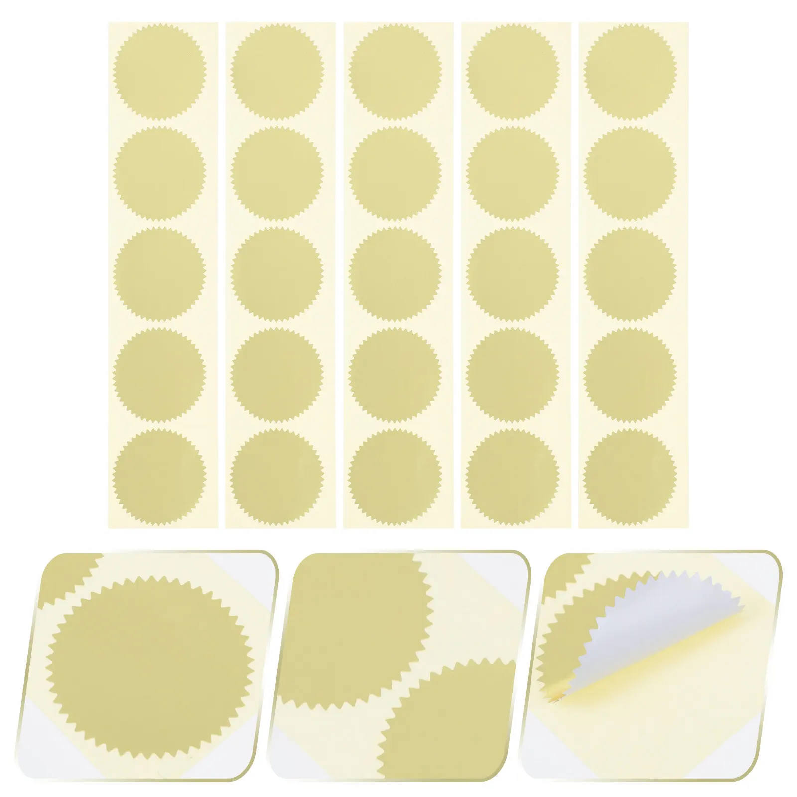 

100Pcs Gear Shape Steel Seal Stickers Foil Paper Self-Adhesive DIY Seal Label for Envelope Certificate Craft Decoration