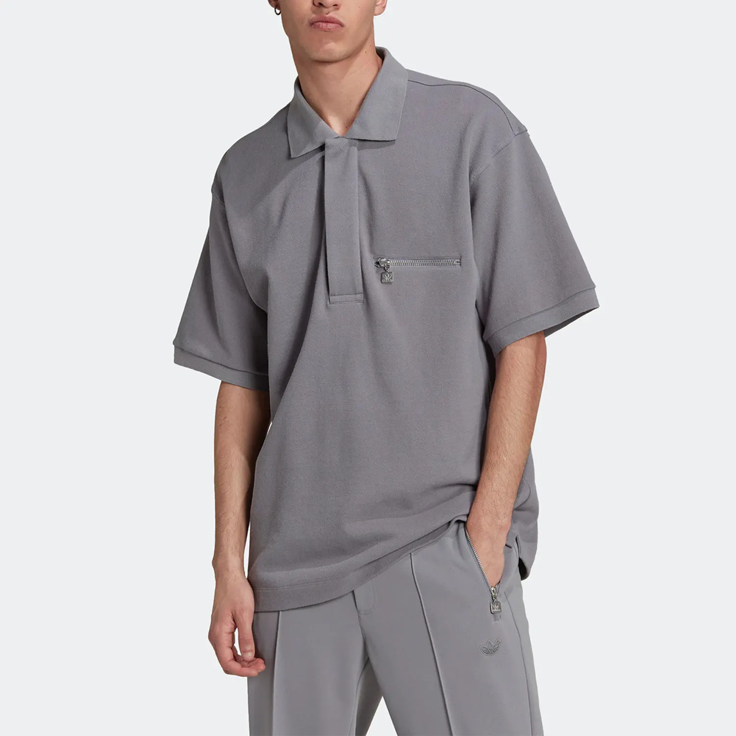 

Оригинальная мужская свободная рубашка-поло Adidas Trefoil с коротким рукавом HM2346