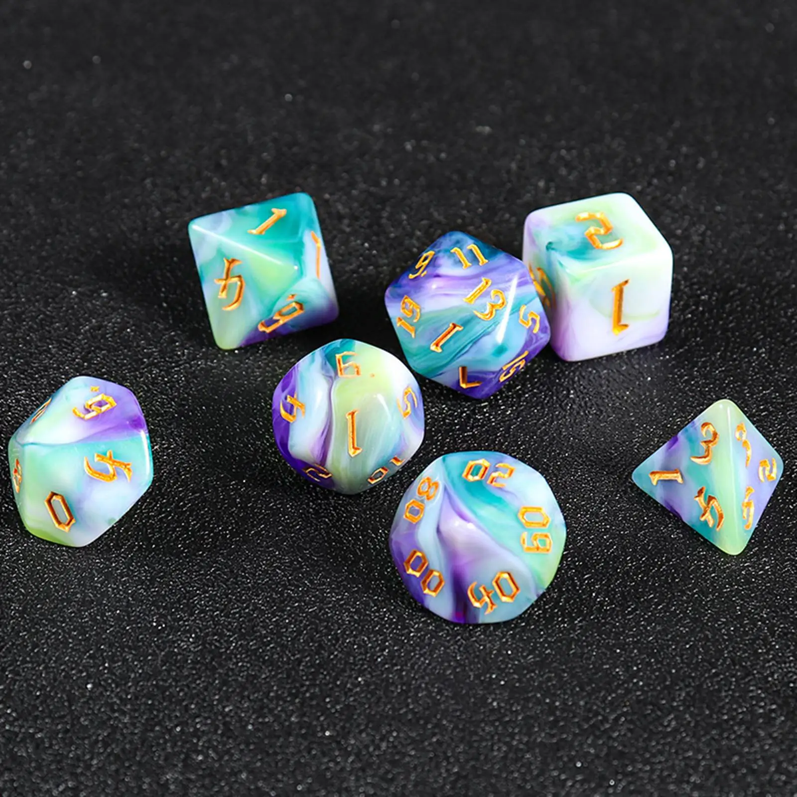 

5x 7x Multi Sided Dices Acrylic Dices D4-d20 Polyhedral Dices Set for RPG Role Playing