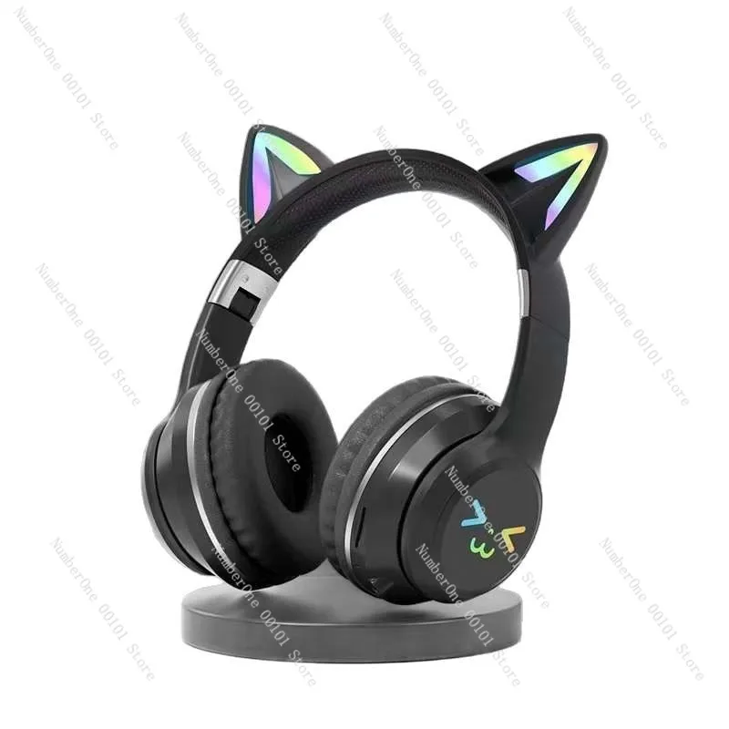 head-mounted Bluetooth headset, e-sports wireless headset, heavy bass all-inclusive cat ear design