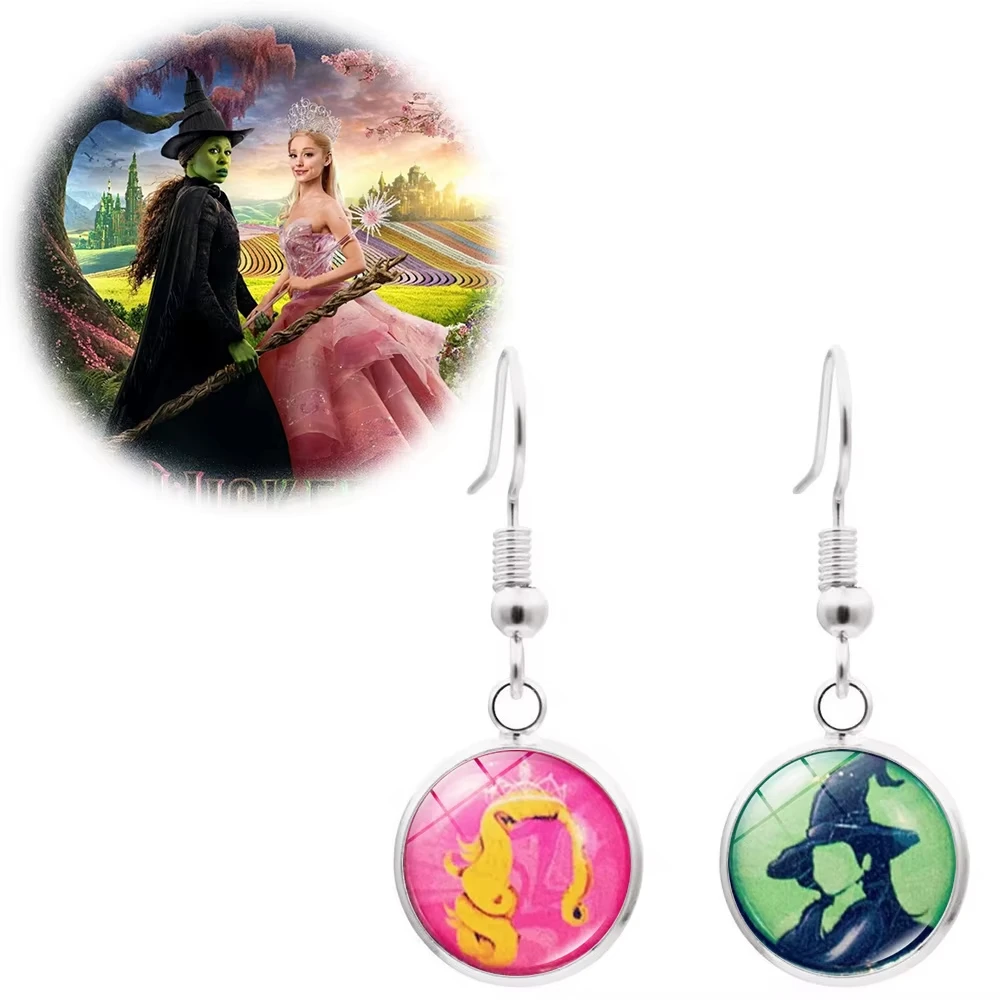 الفيلم الشريرة Elphaba و ليندا تأثيري الأذن المعلقات اكسسوارات القرط مجوهرات هدية عطلة حفلة هدية الكريسماس #1
