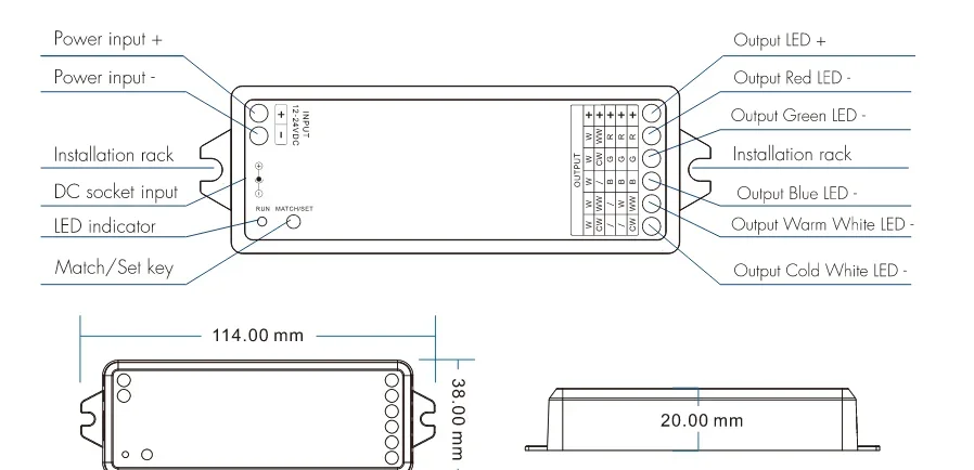 Imagem -06 - Led Strip Controlador Wt5 Wifi Wb5 Bluetooth Tuya App 5ch x 3a 1224v rf Compatível com Tuya App Controle de Voz