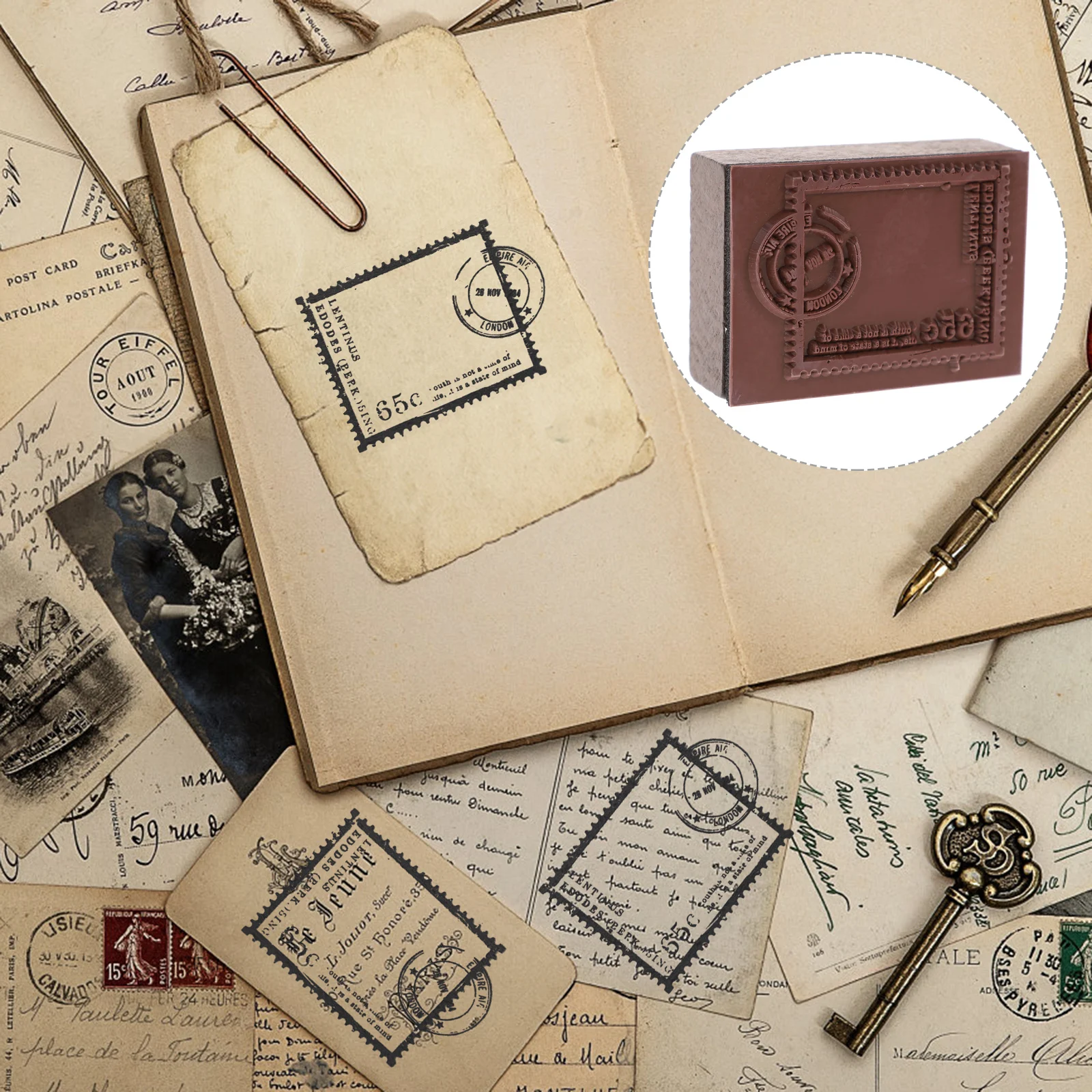 

Retro Decor Seal Journal Diy Making for Journaling Paint Decorative Light Brown Child