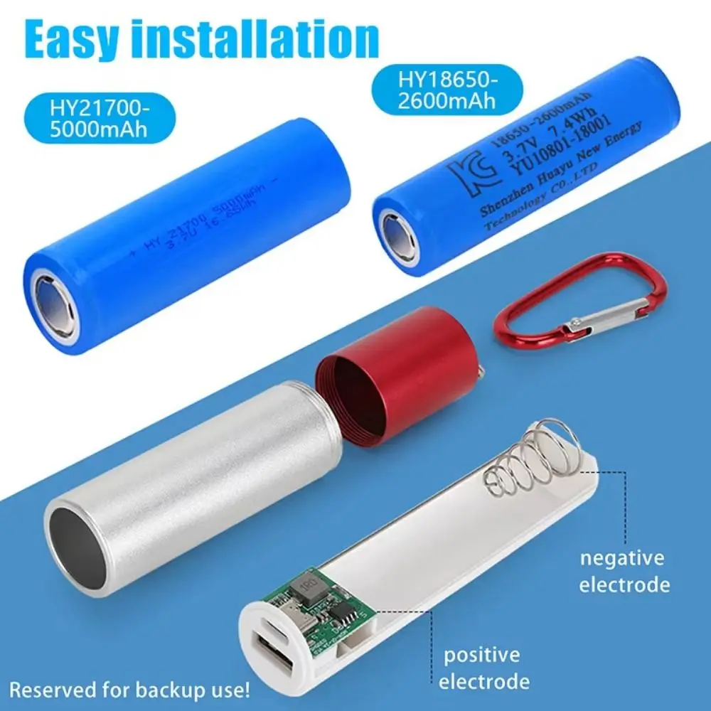 

Universal Power Charging Case Empty 18650/21700 Battery 18650 21700 Battery Holder with Buckle Portable Portable Battery Box