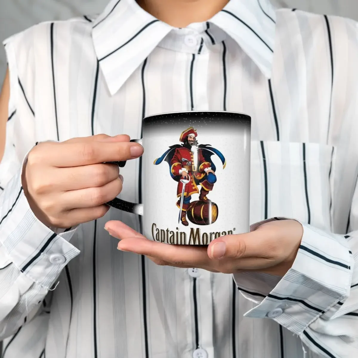 Taza Captain Morgan, Tazas de Café de Cerámica Divertidas, Tazas de Té, Taza para Leche, Regalos para Amigos