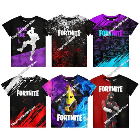 Fortnite 성인 아동 의류 3D 디지털 인쇄 느슨한 대형 반팔 티셔츠 어린이 여름 티셔츠