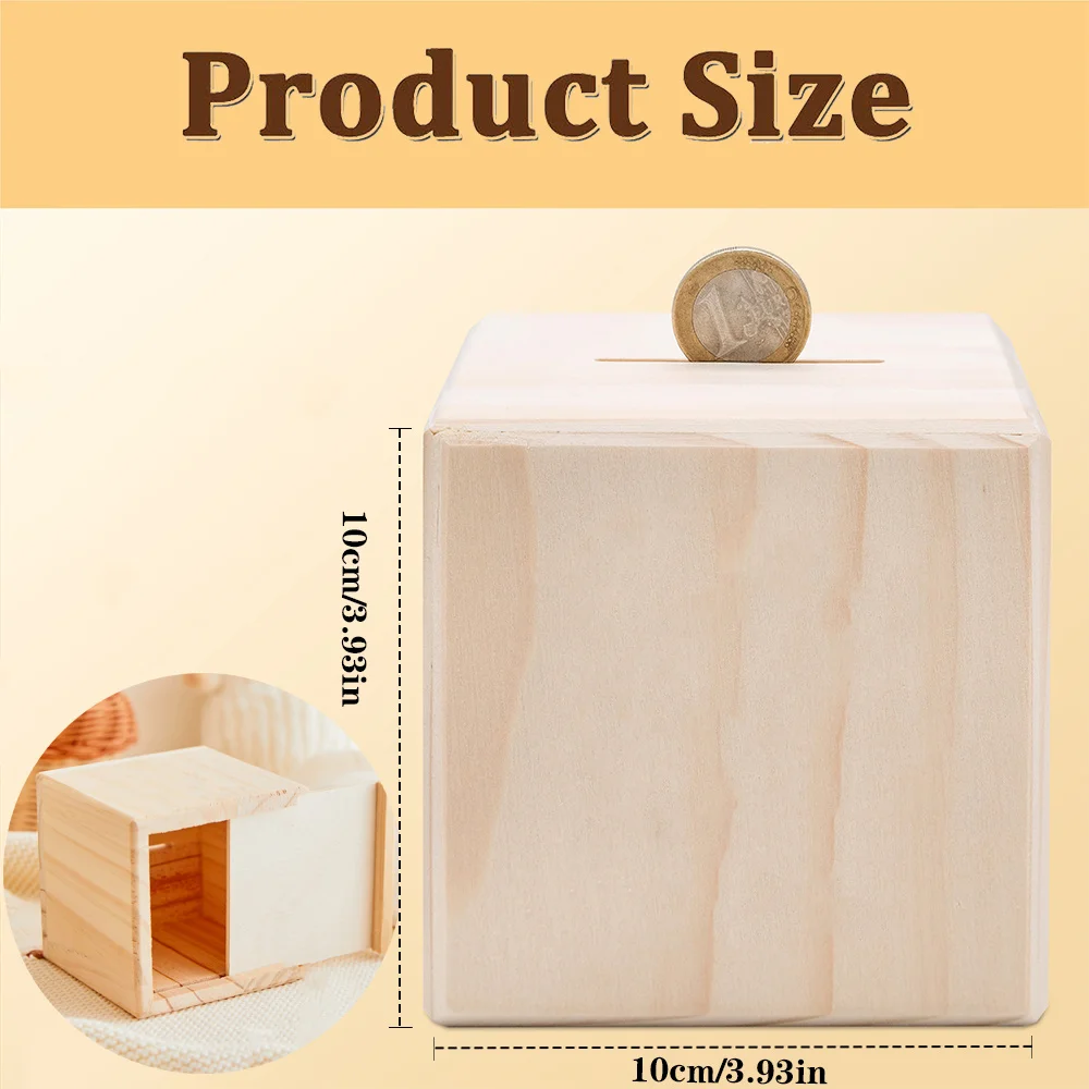 صندوق نقود خشبي مخصص على شكل حصالة على شكل حيوان مع اسم صندوق نقود بنمط زهرة أنيقة هدية عيد للأطفال على شكل حصالة على شكل حيوان للأطفال #2