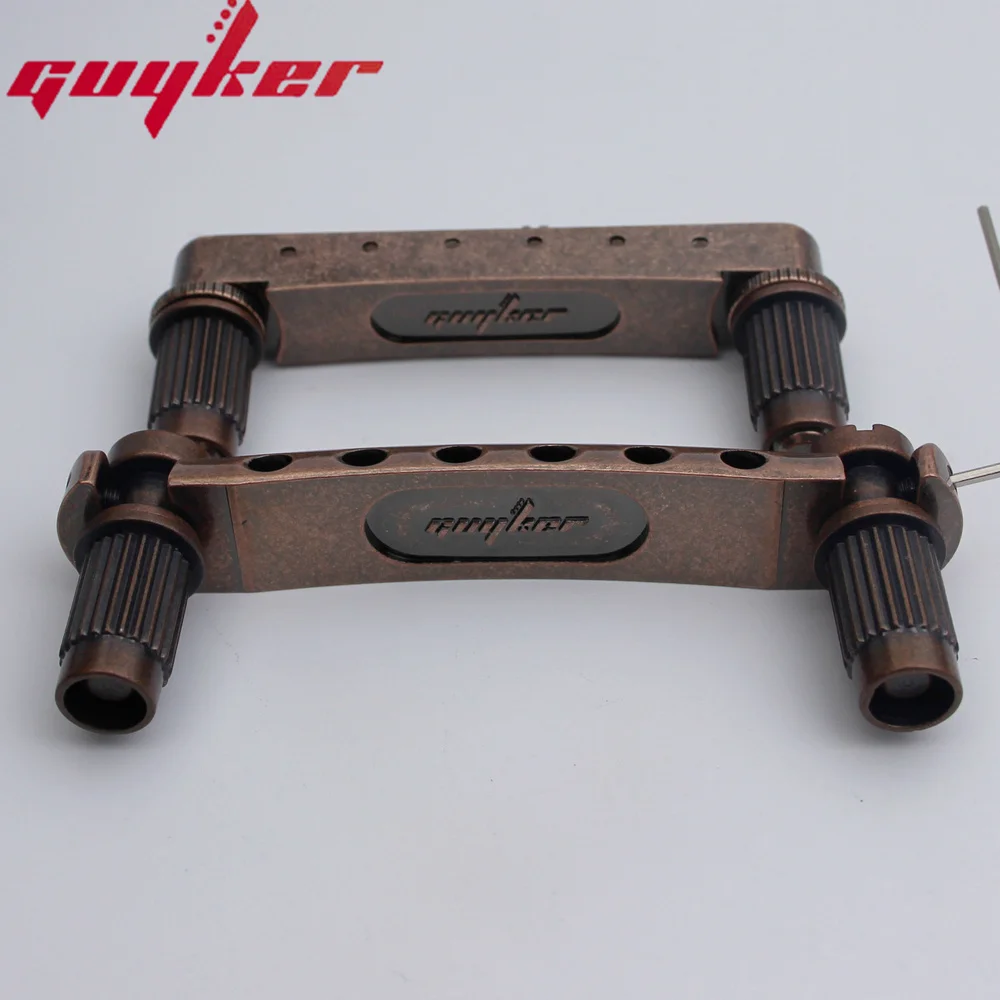 Guitar Stop Bar Tailpiece with Anchors +Tune O Matic Roller Saddle Guitar Bridge Studs Bronze color for LP SG Guitars