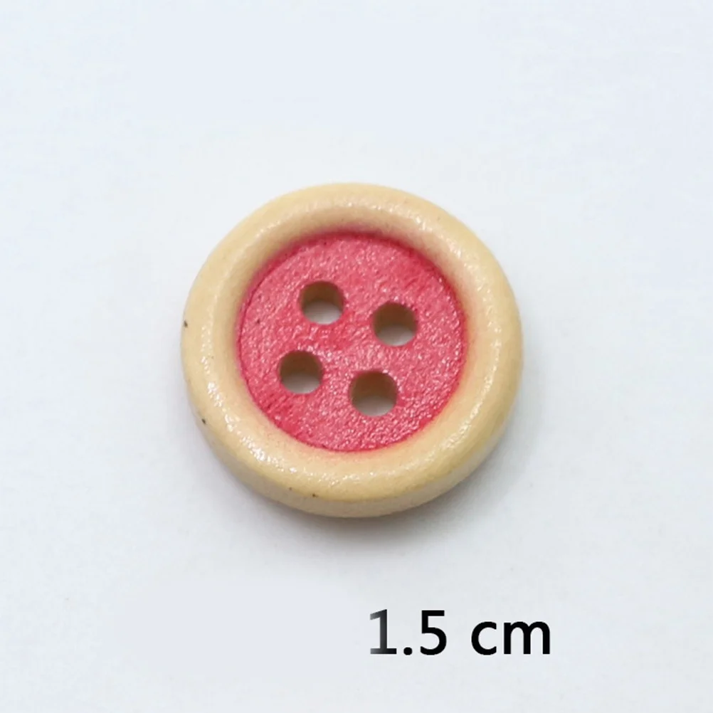 

100Pcs Durable Wooden Buttons Handmade Colorful for Kids Sweaters Clothes Hats Shirts Mixed Colors DIY Button Colorful Buttons