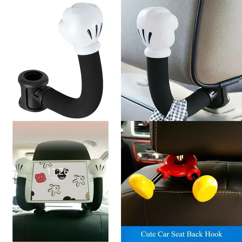 Car Seat Back Hook – Heavy-Duty 360° Rotating Dual Hook , Fits 2.5–4.5cm Headrest Rods